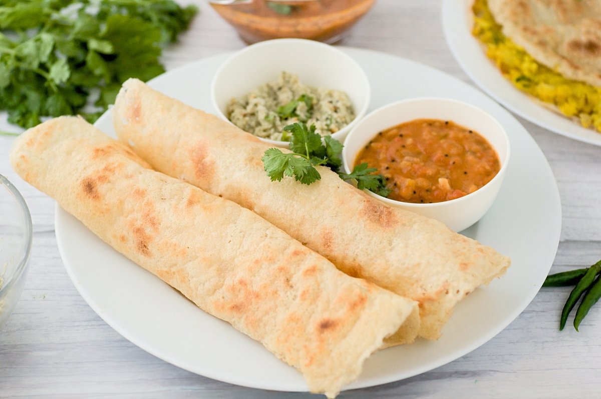 Dosa: Crispy Indian Lentil and Rice Crepes with Potato Masala Filling
