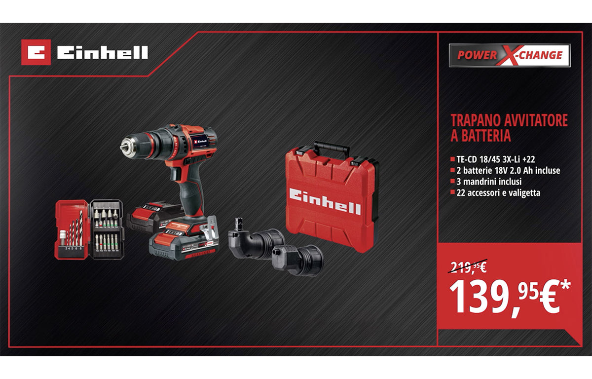 Einhell Cordless Drill Promotion: Save Big on the TE-CD 18/45 3X-Li Kit