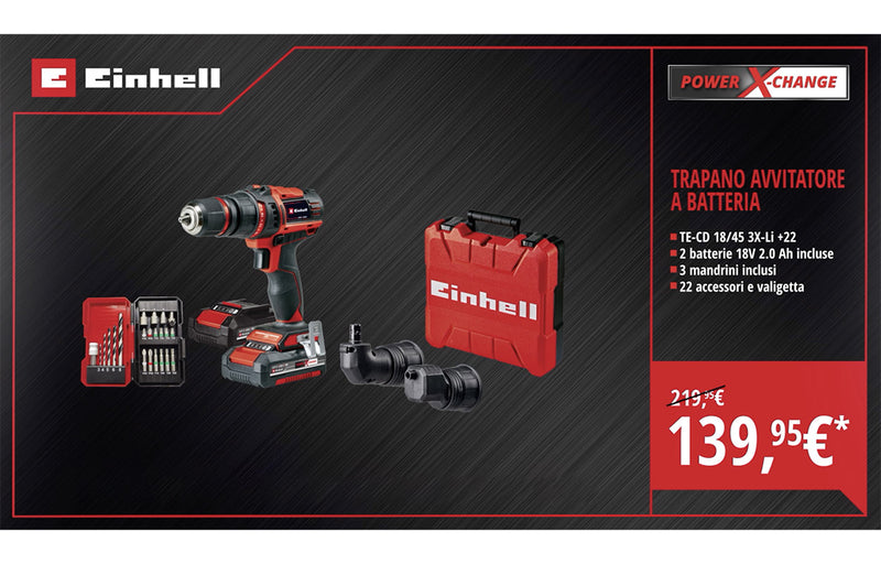 Einhell Cordless Drill Promotion: Save Big on the TE-CD 18/45 3X-Li Kit