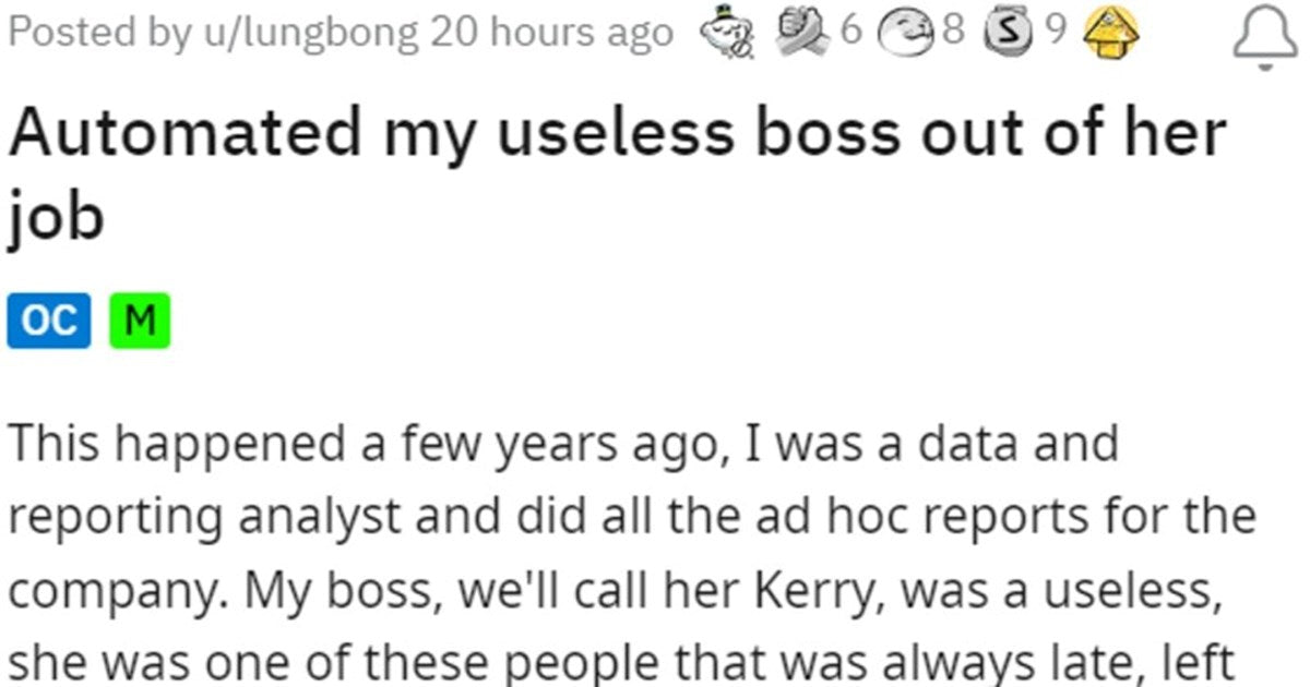 Employee Automates Their ‘Useless’ Boss’s Job, Boss Gets Fired And They Get Promoted - grandgoldman.com