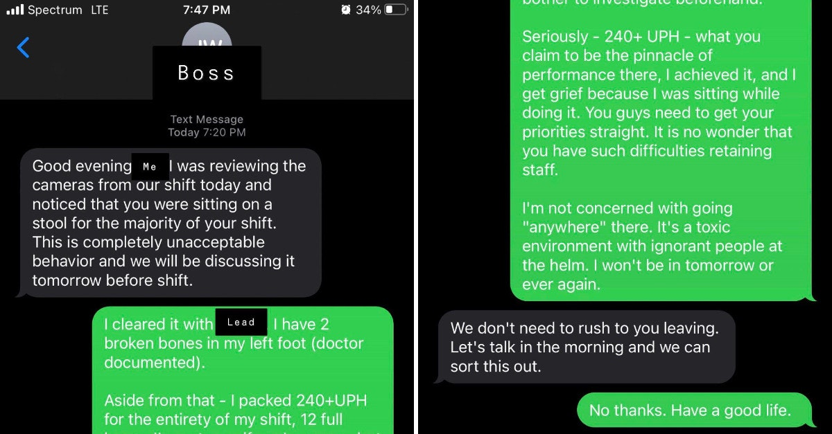 Employee Quits The Job After Manager Calls Them Out For Sitting In A Chair