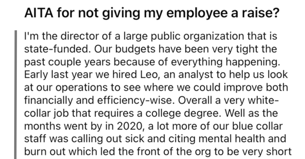 Employee Calls Out Manager When They Don’t Give Their Workers A Raise