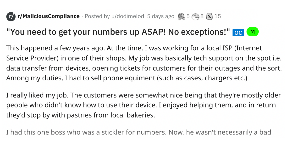 Boss Tells Employees To Increase Sales With “No Exceptions”, So They Sell Everything To Boss’ Dad - grandgoldman.com