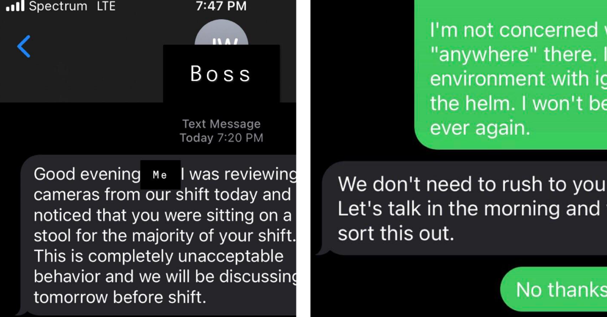 Rude Manager Calls Out Employee For Sitting In A Chair, Employee Quits On Spot - grandgoldman.com