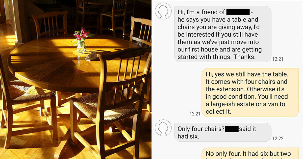 Guy Encounters A Wild Choosing Beggar While Giving Away A Table For Free