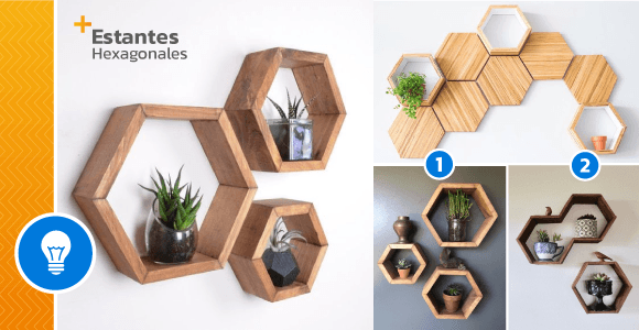 Make hexagonal boxes as shelves to decorate the walls of your home - grandgoldman.com
