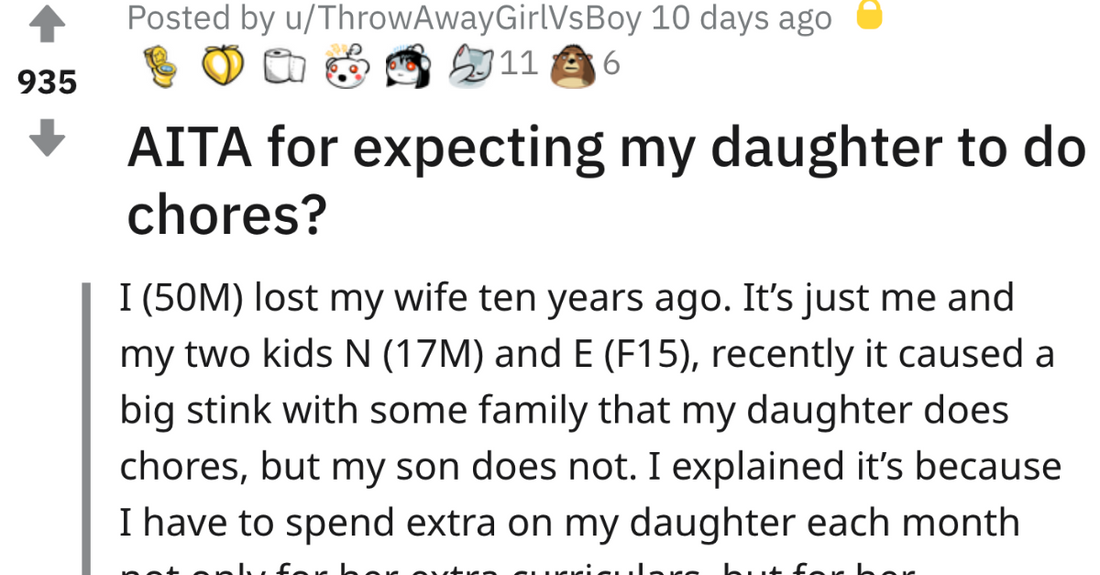 Dad Forces Daughter To Do Chores Because He Buys Period Products For Her