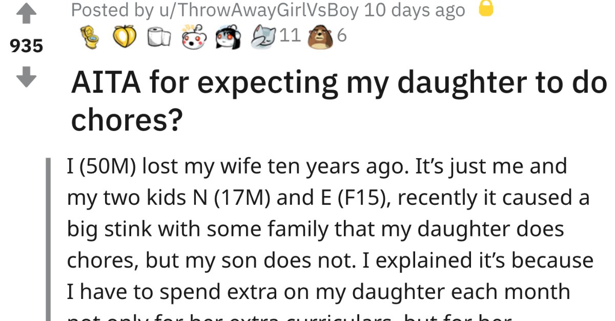 Dad Forces Daughter To Do Chores Because He Buys Period Products For Her
