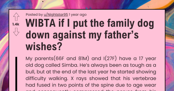 Daughter Wants To Put Down Old Suffering Dog Against Father’s Wishes, Asks If She’s Doing The Right Thing