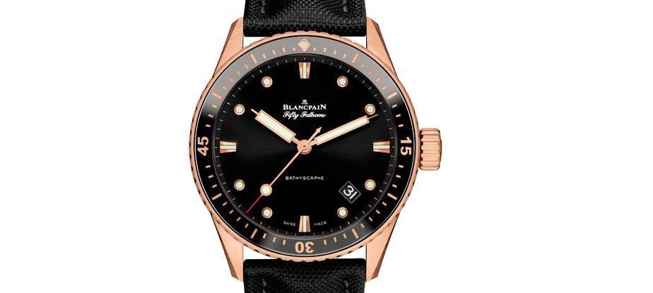 Blancpain Fifty Fathoms Bathyscaphe, Rose Gold Dip - grandgoldman.com