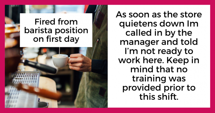 Barista Gets Fired From New Job On The First Day Because Of Their Coworker
