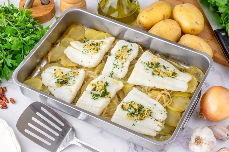 Baked Halibut with Potatoes Recipe: Easy Spanish Fish Dish