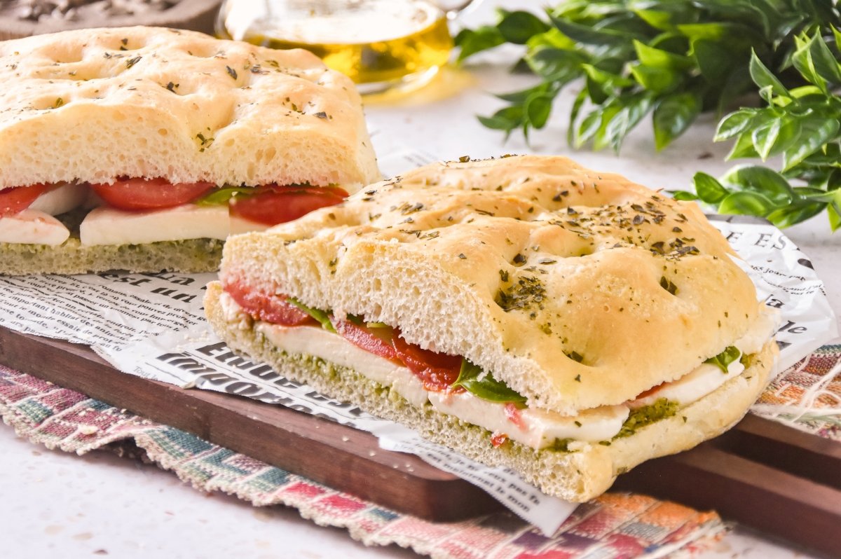 Stuffed Focaccia Recipe: Easy Caprese Italian Sandwich