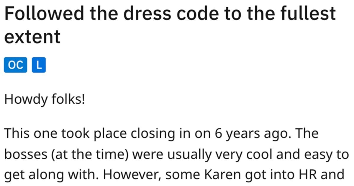 HR Karen Writes Toxic Dress Code Overnight, Employee Follows It To Ful ...