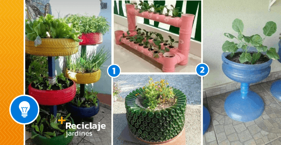Gardens with ecological pots made of recyclable material - grandgoldman.com