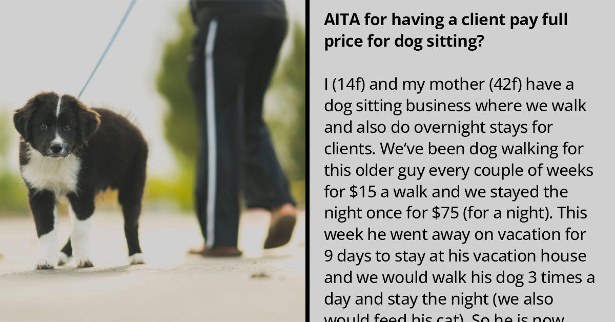 Teenager Asks If They Are Wrong To Ask For Full Price When It Comes To Their Dog Sitting Services - grandgoldman.com
