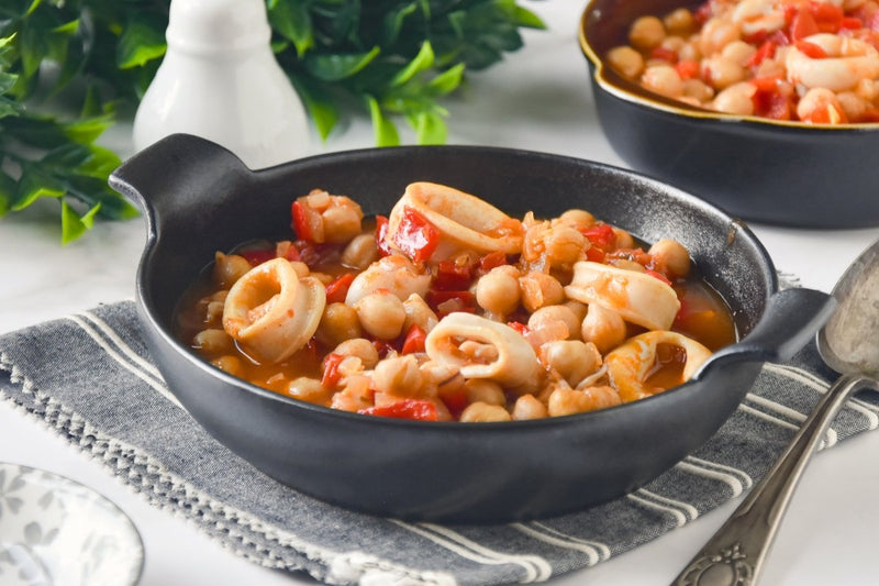 Chickpeas with Squid Recipe: Easy Spanish One-Pan Dish