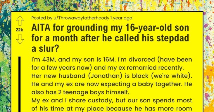 Father Asks If He Is Wrong For Grounding His Son After He Called His Step-Dad A Discriminating Slur - grandgoldman.com
