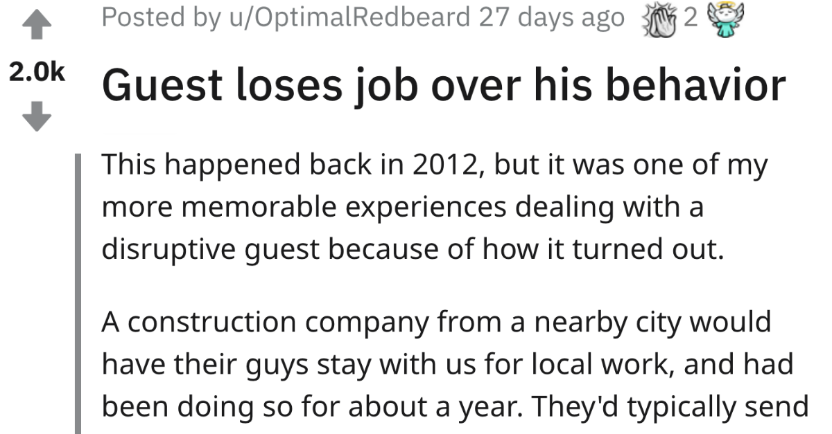 Guy Loses His Job Over Rude Behaviour In A Company Provided Hotel
