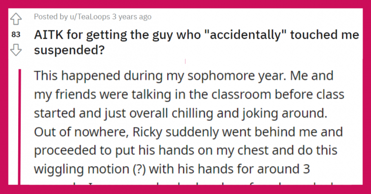 AITK for getting the guy who “accidentally” touched me suspended? - grandgoldman.com