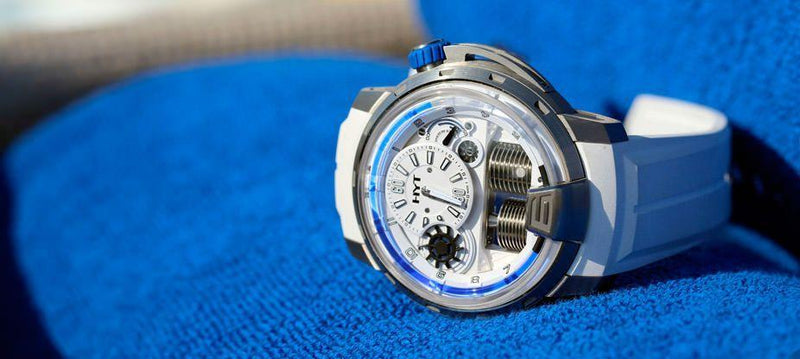 H1 Iceberg by HYT, blue fluid on the wrist - grandgoldman.com