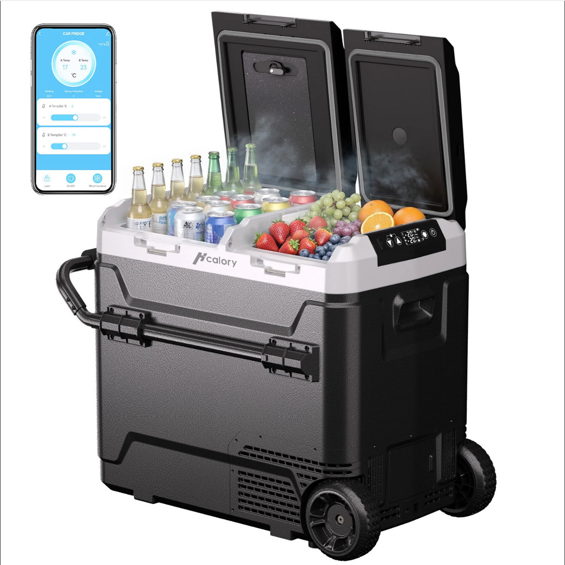 Like a "REAL" Refrigerator... With 2 INDEPENDENT Freezing - Maintenance ZONES! LARGE Portable Fridge... 50Lt makes EVERYTHING "BONE"! At €221 COMPLETE!!! Hcalory P50M+ with BT and…. (video)