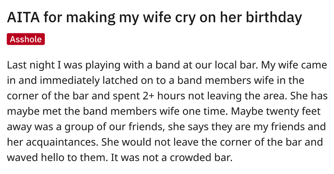 Man Gets Angry At His Wife For Not Socializing With His Friends On Her Birthday