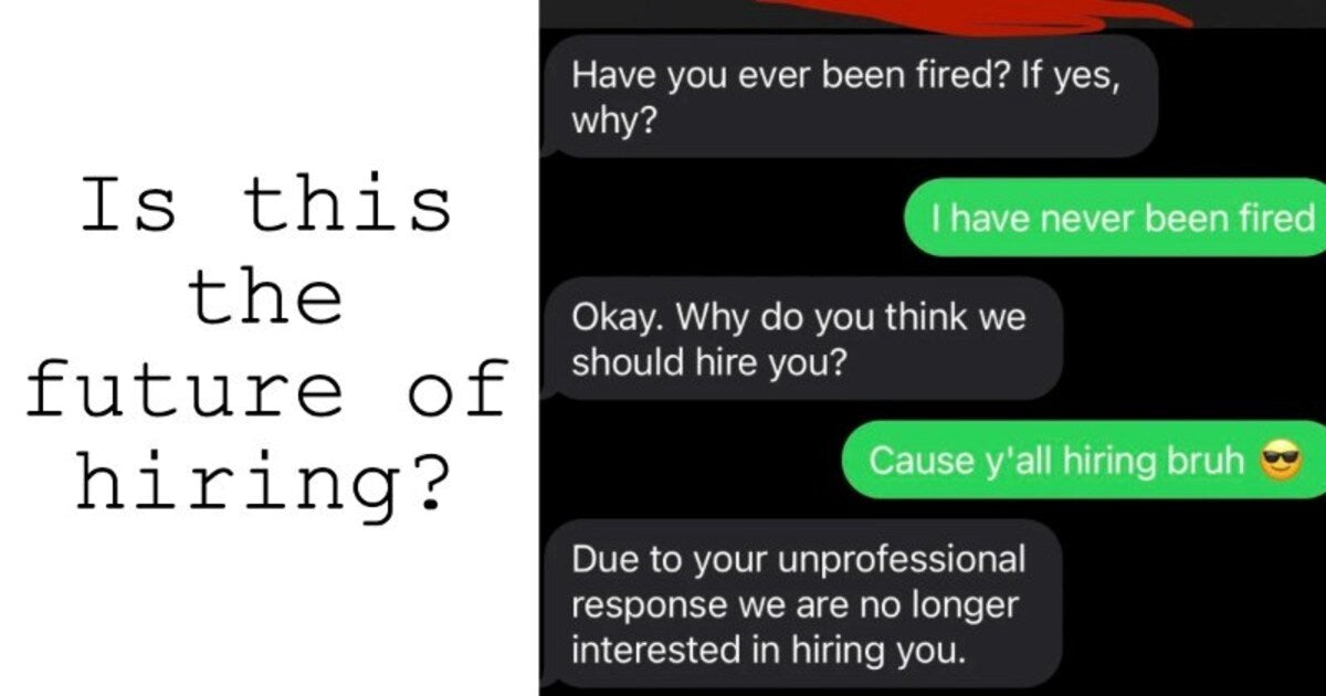 Interviewer Insists On Conducting Interview Over Text, Gets Offended By “Unprofessional Response”