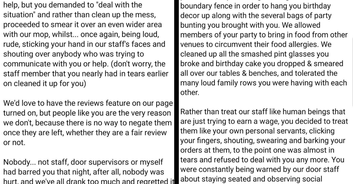 Karen And Her Fake Review Gets Exposed By Restaurant Owners And Karma Gets The Best Of Her - grandgoldman.com