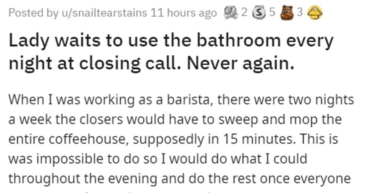 Lingering Customer Can’t Use Facilities After Close, Throws Tantrum When The Employee Refused