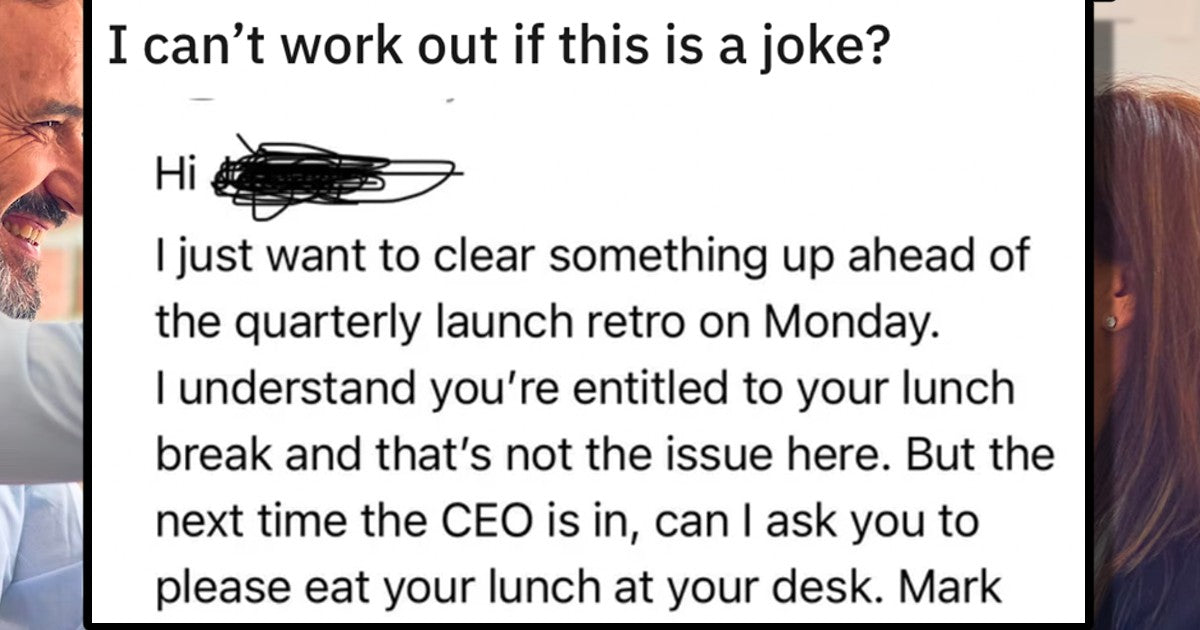 Manager Asks Employees To Eat Lunch On Their Desk In Case CEO Comes For Inspection - grandgoldman.com