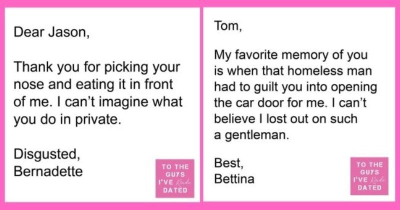 Hilariously Brutal Letters Of Disappointment From Girls To Their Exes