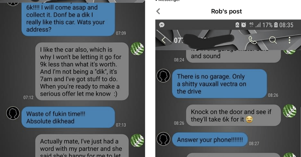 Entitled Man Makes Ridiculously Lowball Offer To The Seller And Gets Trolled Hard - grandgoldman.com