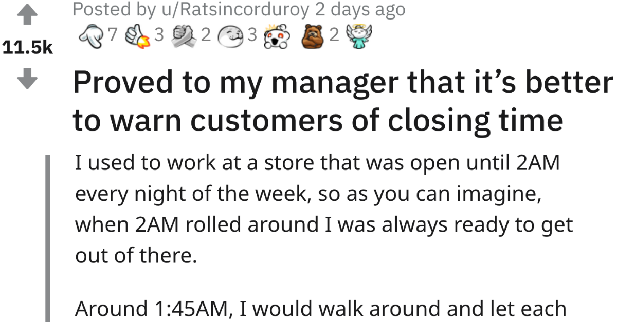 Manager Didn’t Warn Customers About Closing Time, Customer Stays Until 5 AM
