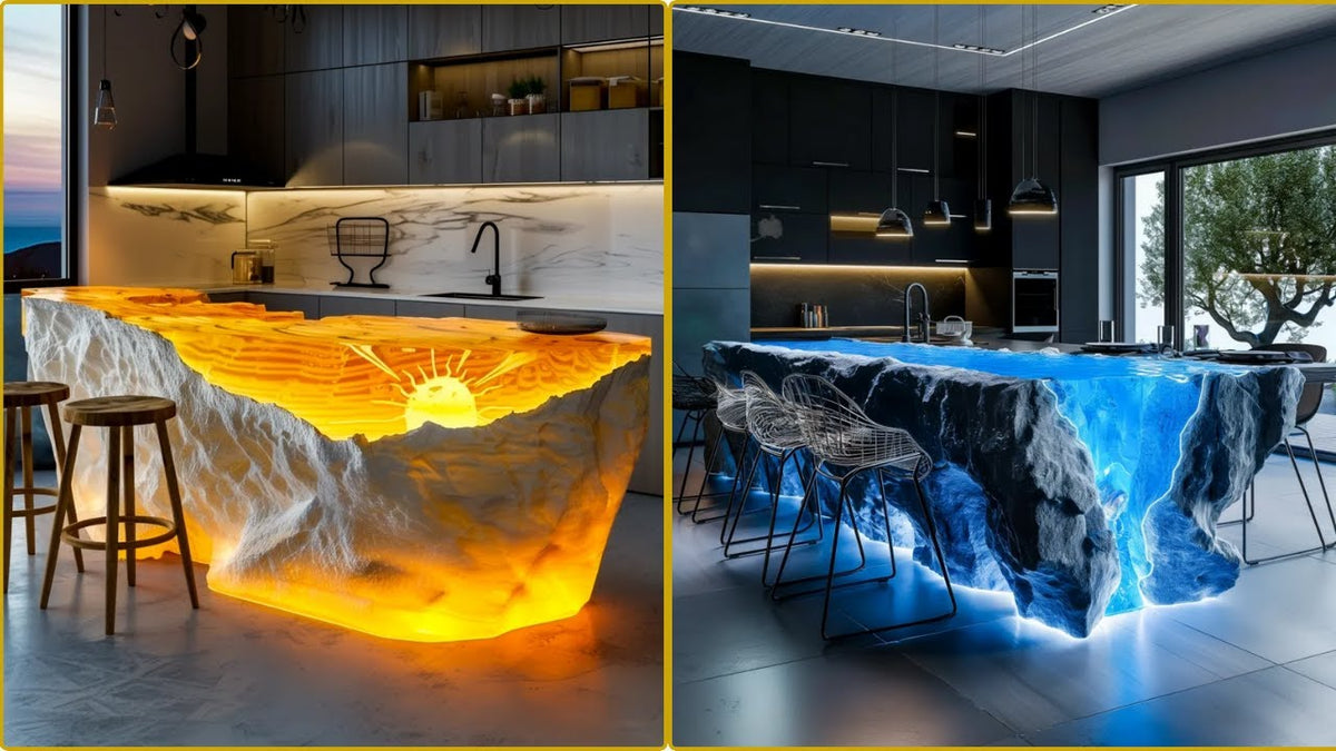 Geode and Epoxy Kitchen Island Ideas
