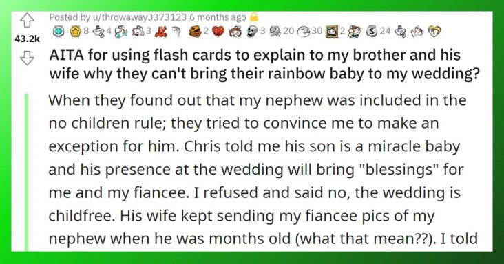 Groom Brings Out Flashcards To Explain To His Brother That His Wedding Is Child-Free - grandgoldman.com