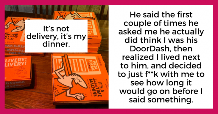 Guy Mistakes His Neighbor As Pizza Delivery Guy, He Actually Brings A Pizza For Him