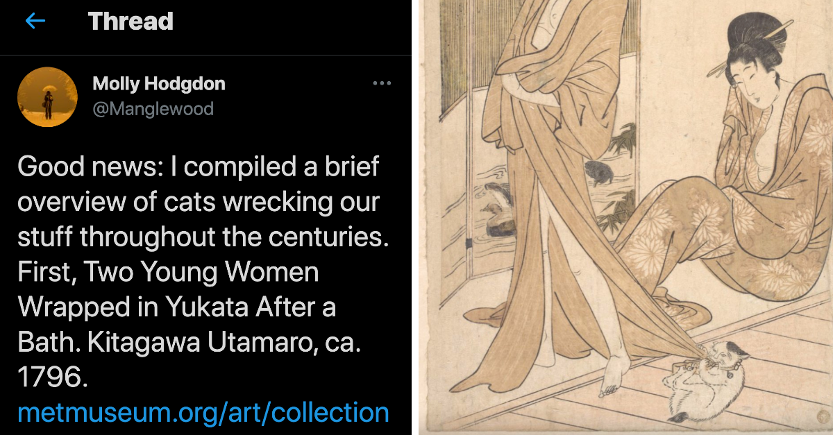 Centuries-Old Paintings Of Cats Being Chaotic That Prove Cats Have Not Changed At All