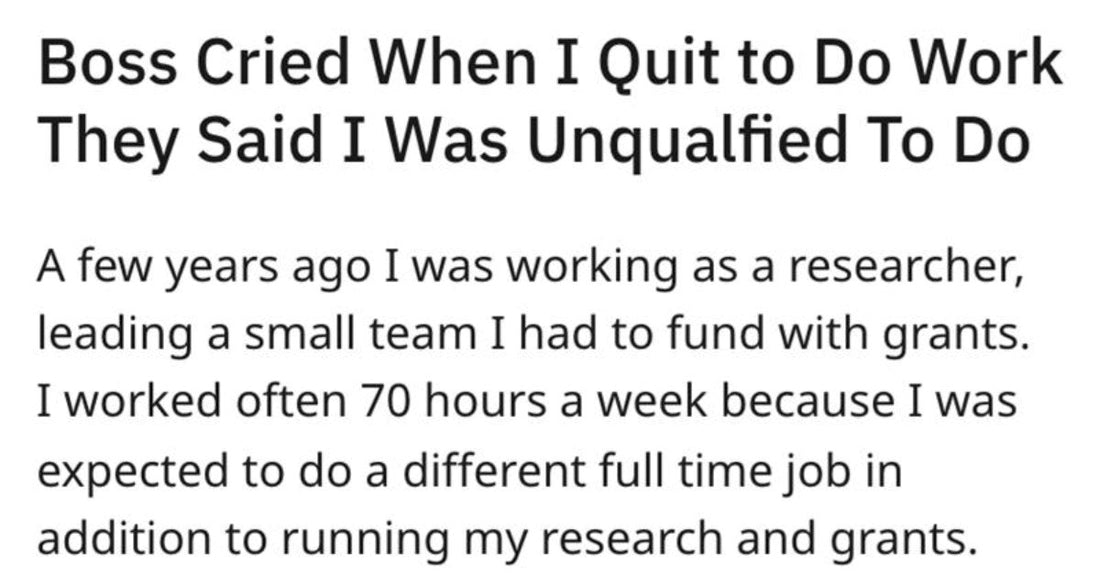 Boss Breaks Down After Employee Gets New Job They Were Told They Were Not Qualified For