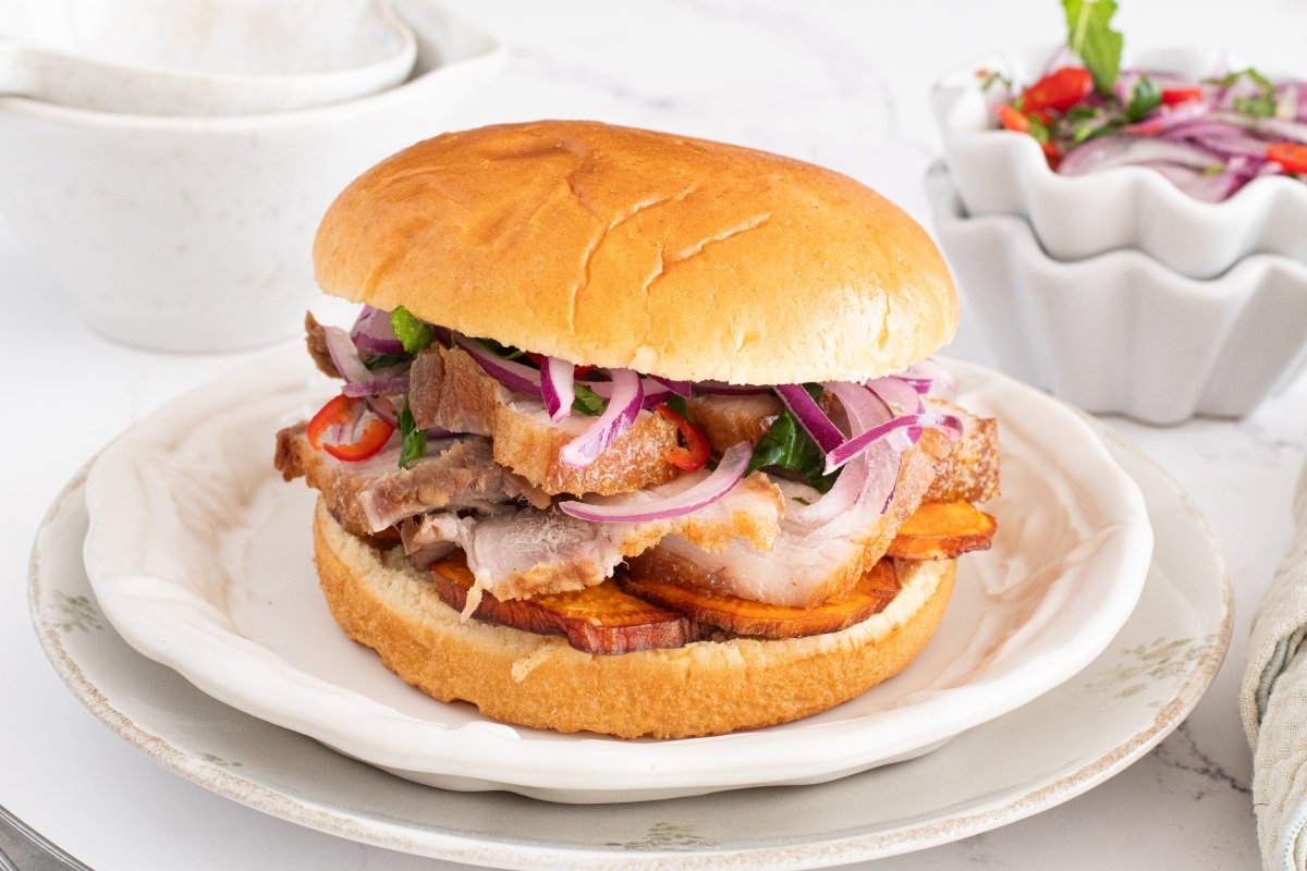 Pan con Chicharrón: Authentic Peruvian Crispy Pork Sandwich
59