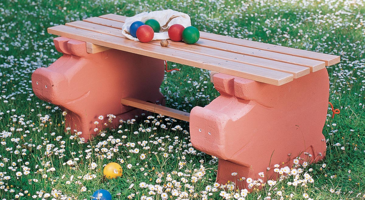 DIY Garden Bench Made from Aerated Concrete (Gasbeton)