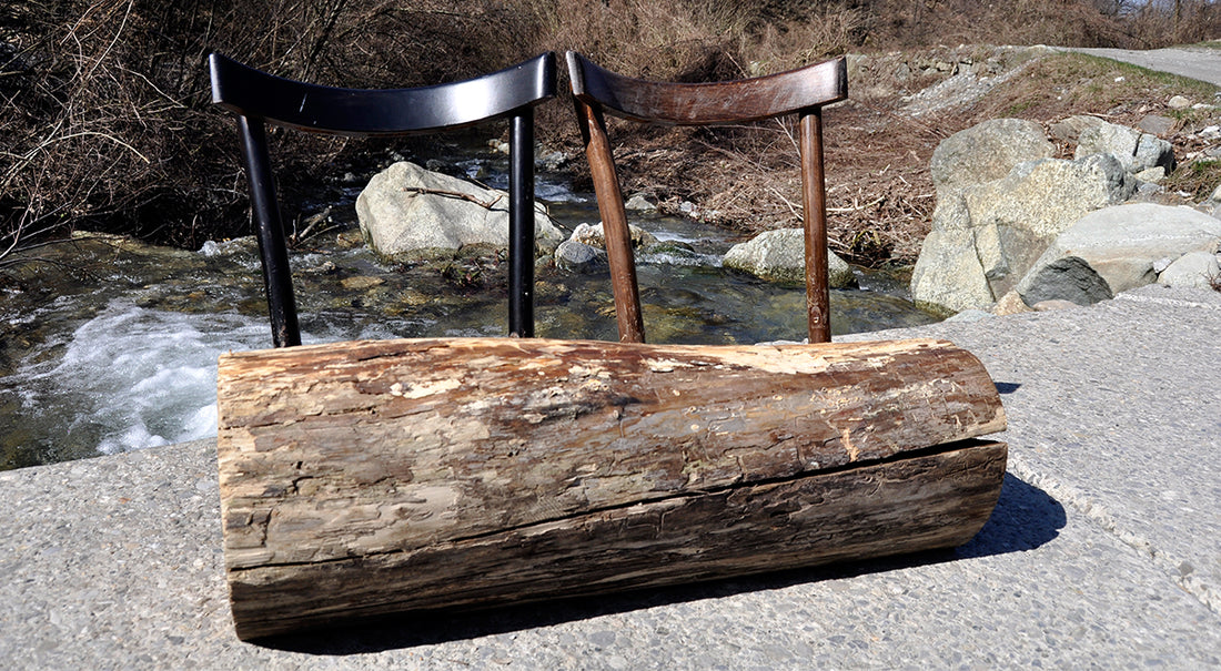 Designer Rustic Bench: DIY Log and Reclaimed Chair Project