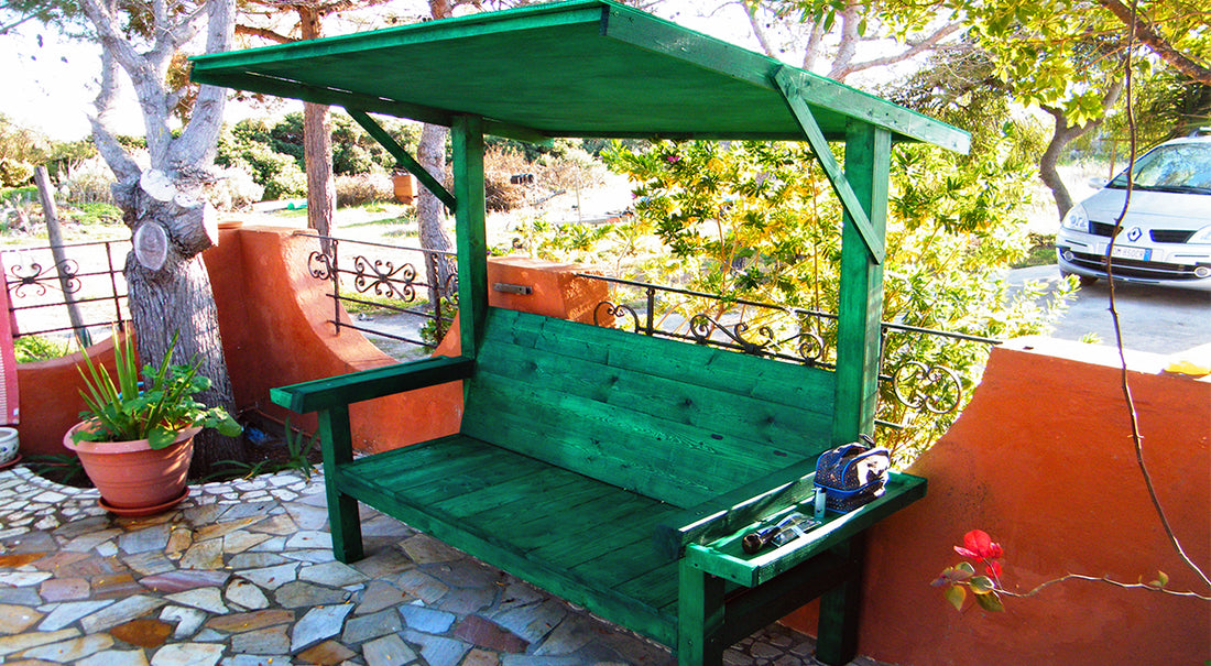 DIY Covered Relaxation Bench: Build Your Garden Retreat