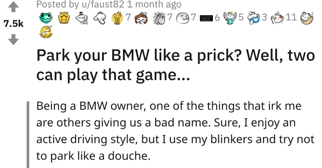 Stranger Takes Up Unnecessary Space In The Parking Lot, BMW Driver Takes Revenge
