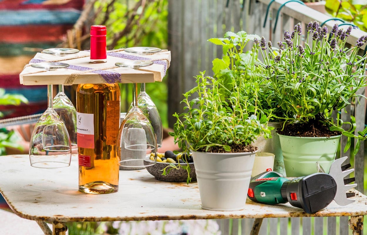 DIY Wine Glass Holder for Enjoying Wine on Your Patio