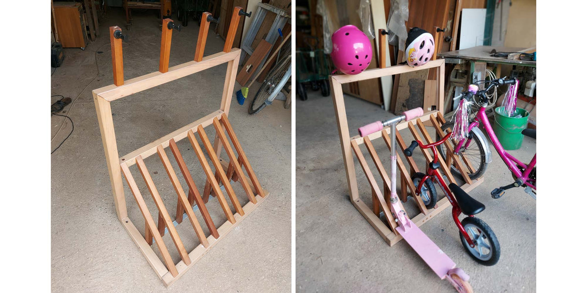 DIY Bike Rack with Helmet Holders: Easy Garage Storage Project