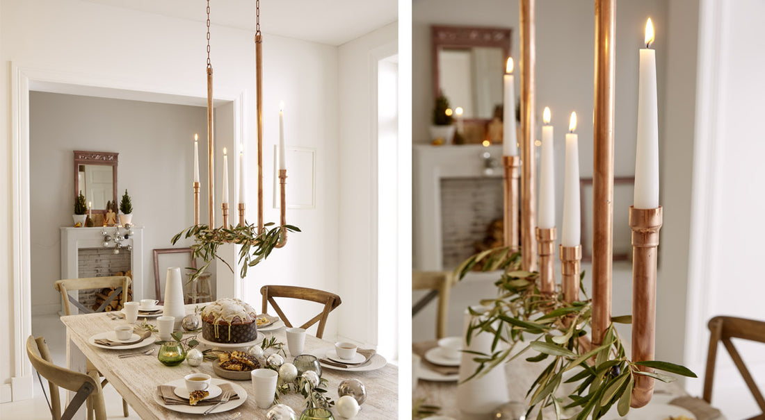 DIY Candle Holders: How to Make a Hanging Copper Chandelier