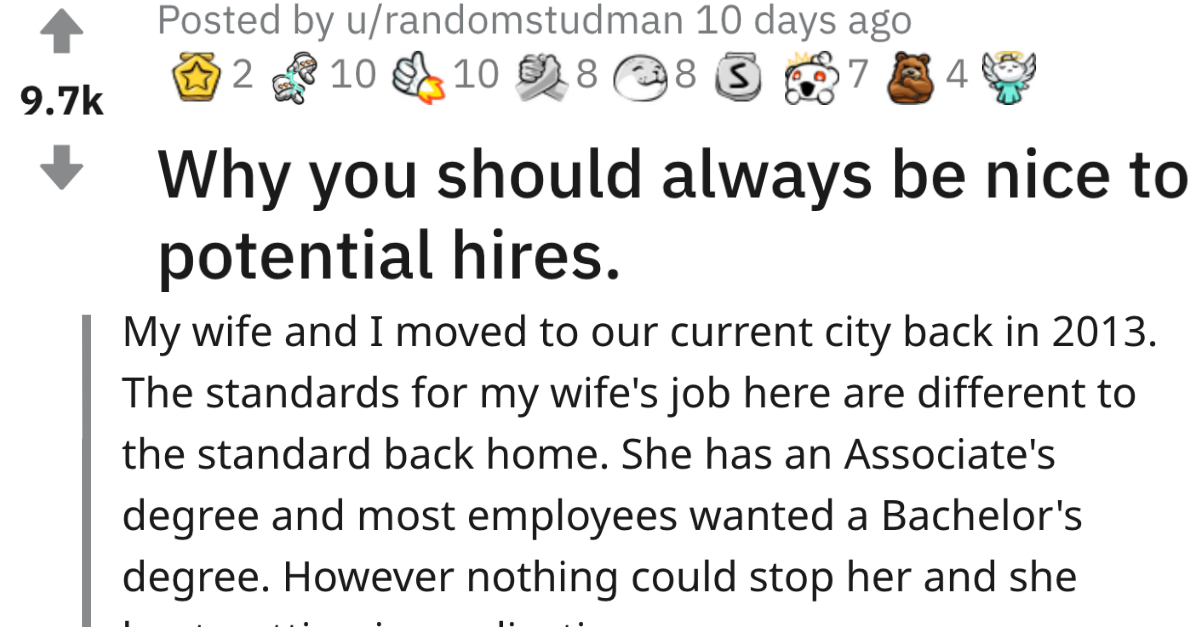 Employer Learns It Hard Way Why You Should Be Nice To Potential Hires