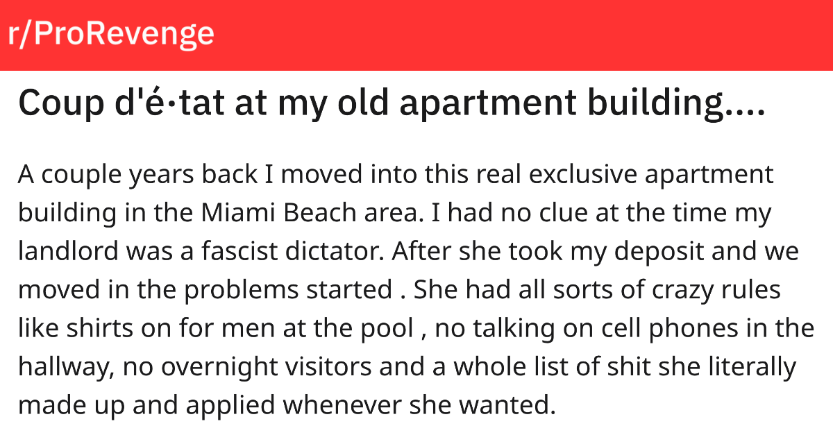 Coup D’état; A Revenge Tale Of A Tenant And A Horrible Landlord - grandgoldman.com