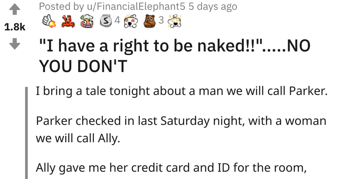Guy Gets Angry When Hotel Staff Tell Him To Stop Stalking Them Naked, Gets Arrested